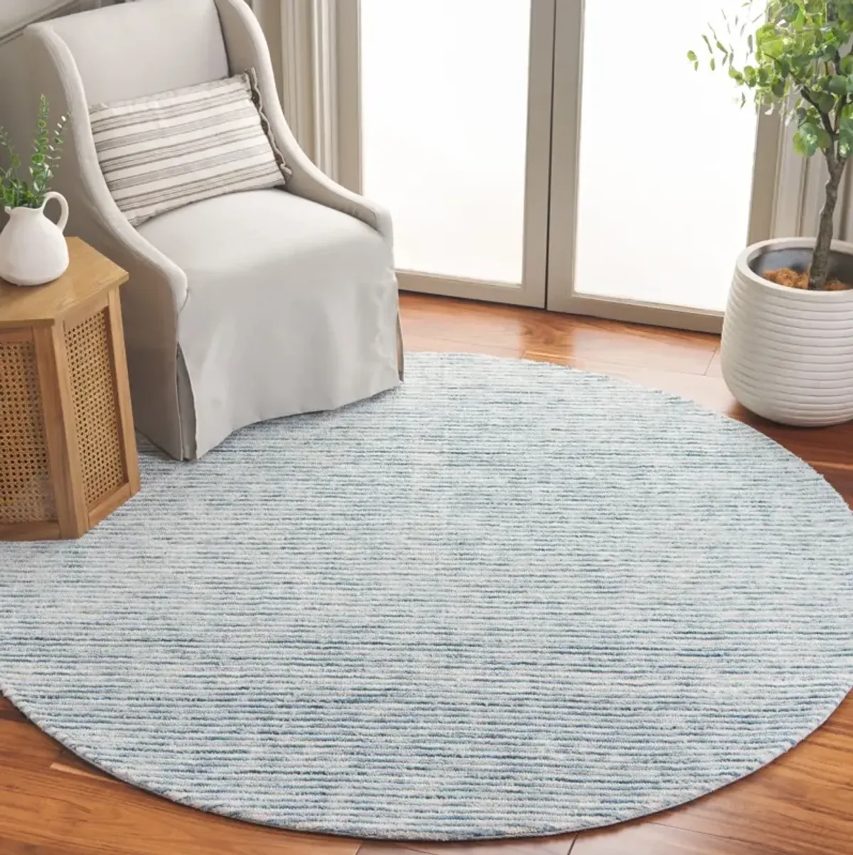 AUDREY 101 BLUE  6' x 6' Round Round Rug