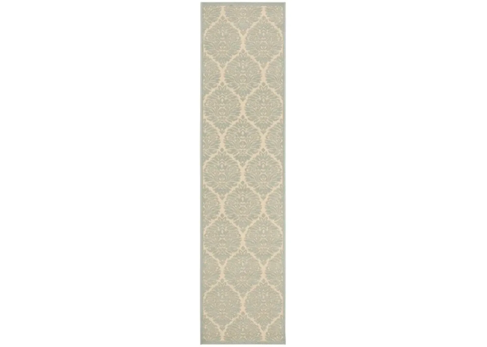 LINDEN 135 Collection LND135L-28 Cream / Aqua 2'-2" X 8'