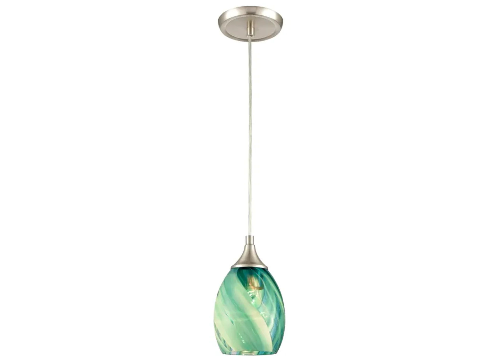 Caress 5" Wide 1-Light Mini Pendant - Satin Nickel