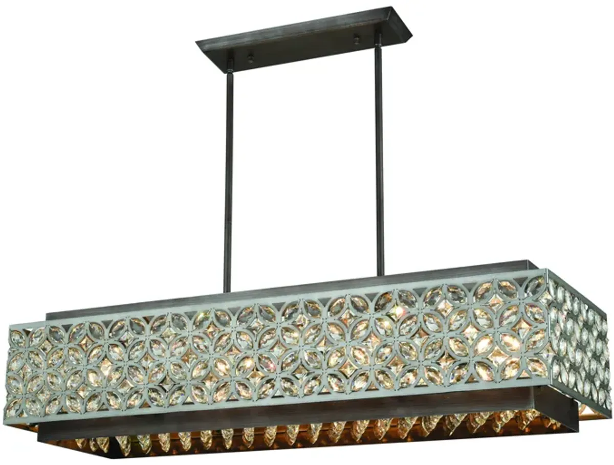 Rosslyn 40" Wide 8-Light Linear Chandelier - Weathered Zinc