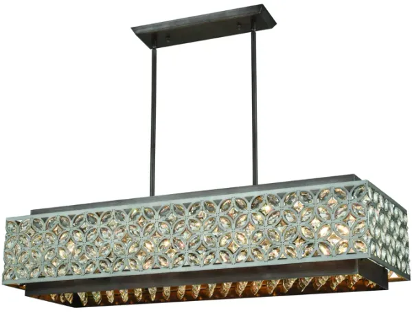 Rosslyn 40" Wide 8-Light Linear Chandelier - Weathered Zinc