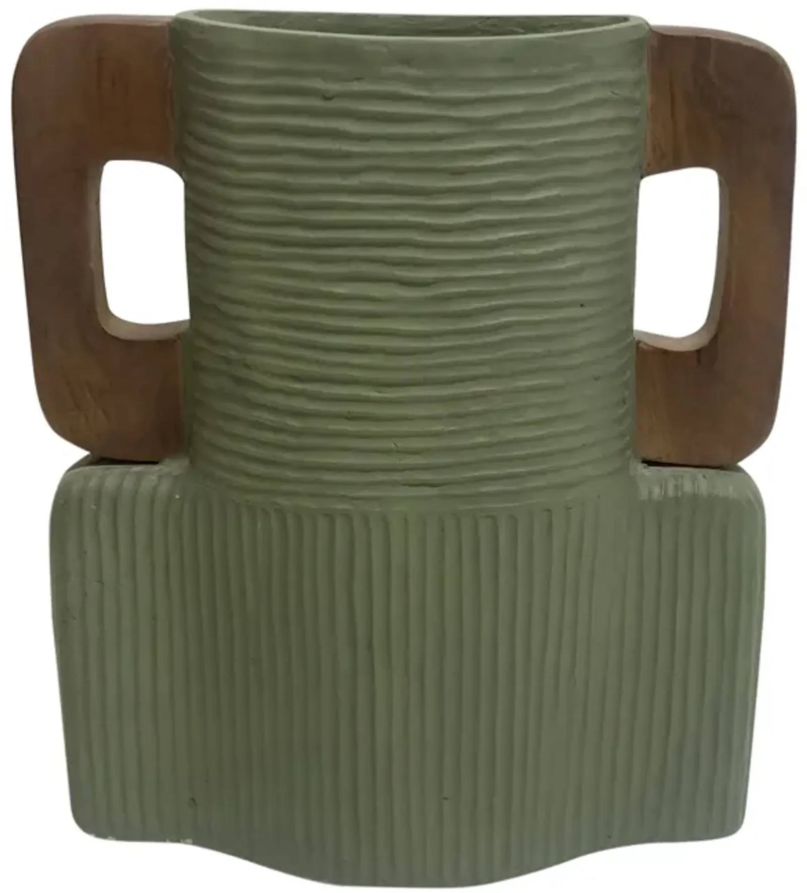 Ecomix, 14" Vase With Handles, Sage Green