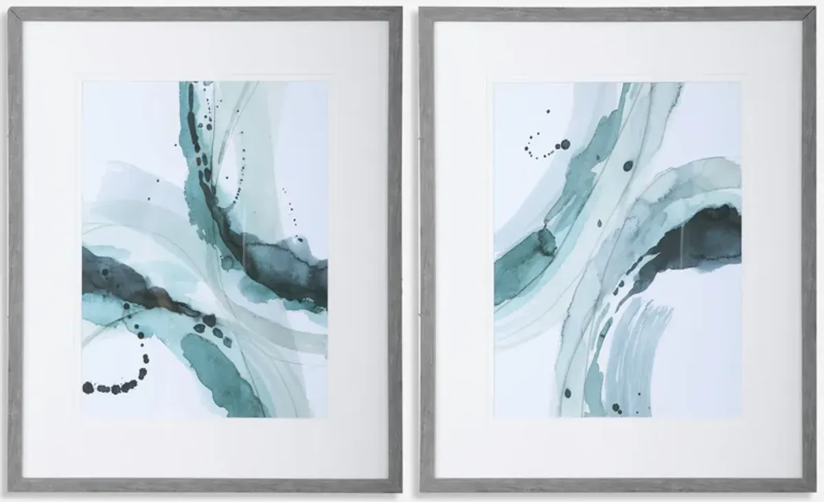 Depth Abstract Watercolor Prints, S/2