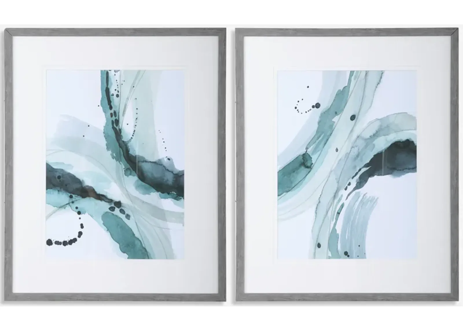 Depth Abstract Watercolor Prints, S/2