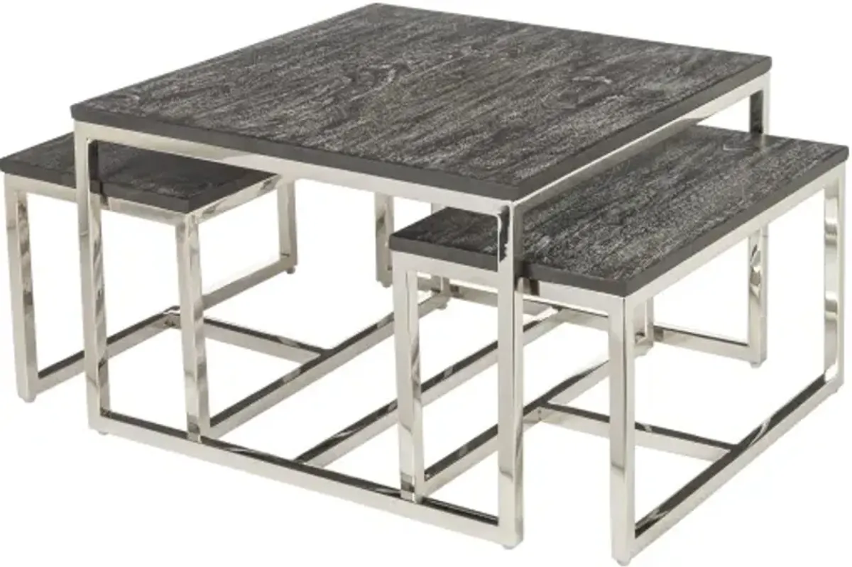 Morwell MOW-001 16"H x 24"W x 24"D,  12"H x 22"W x 12"D,  12"H x 22"W x 12"D End Table