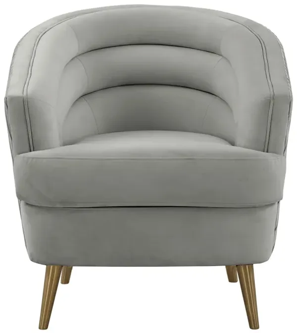 Jules Light Grey Velvet Accent Chair