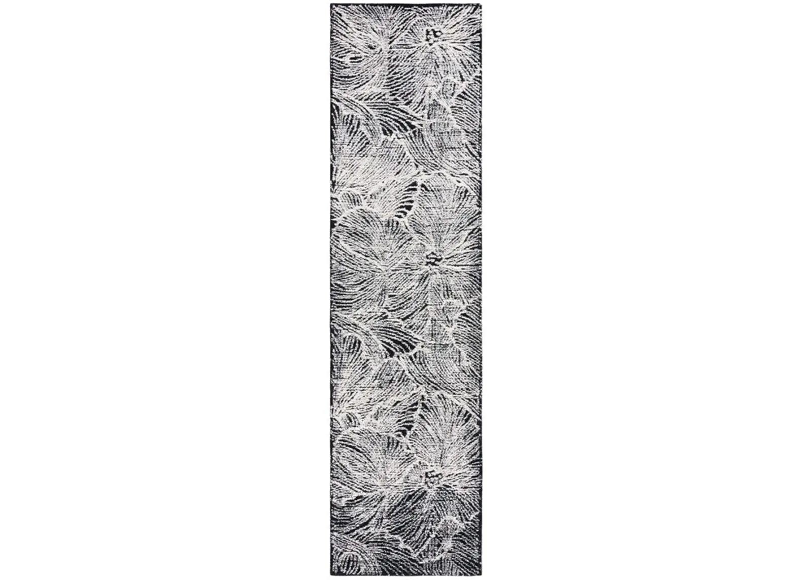 EBONY 101 Black  2'-3' X 9' Runner Rug