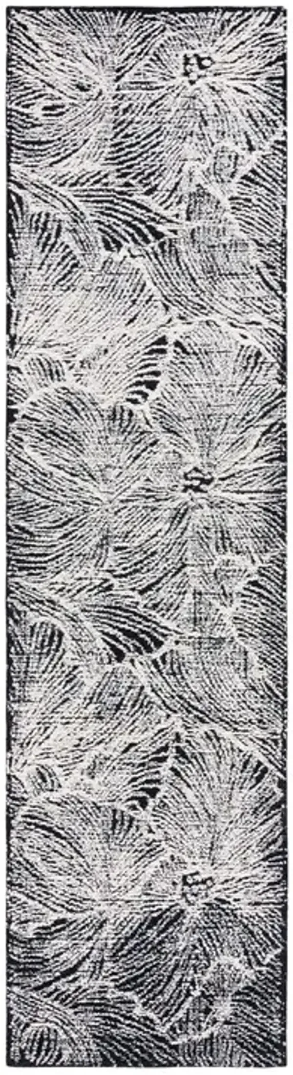 EBONY 101 Black  2'-3' X 9' Runner Rug