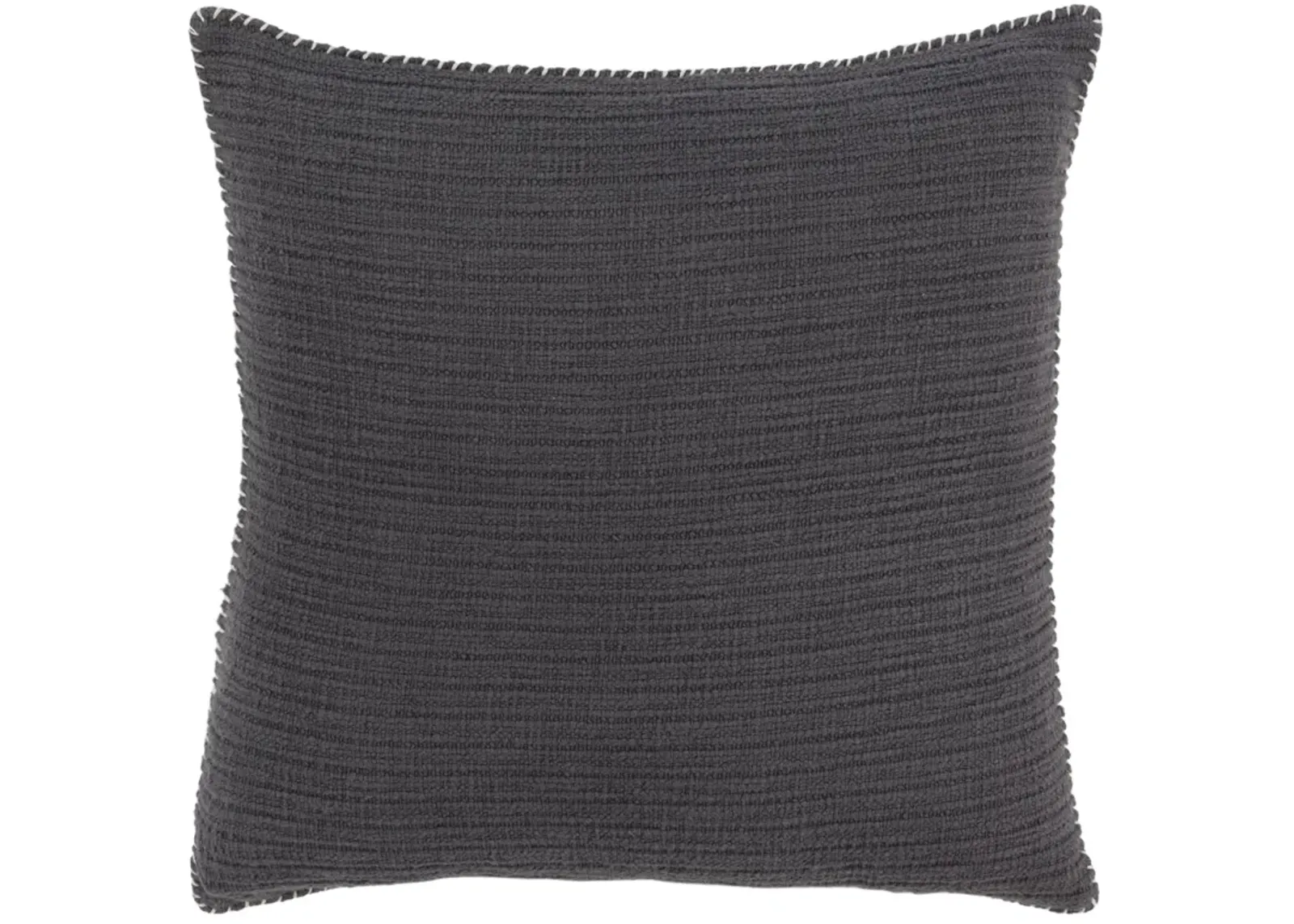 Stripe Patterned Solid Grey Pillow