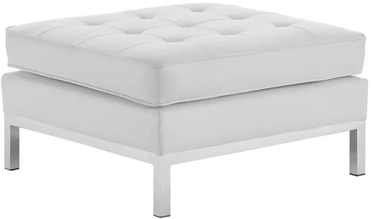 Loft Tufted Upholstered Faux Leather Ottoman