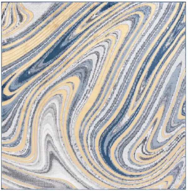 AMELIA 715 BLUE  6'-7' X 6'-7' Square Square Rug