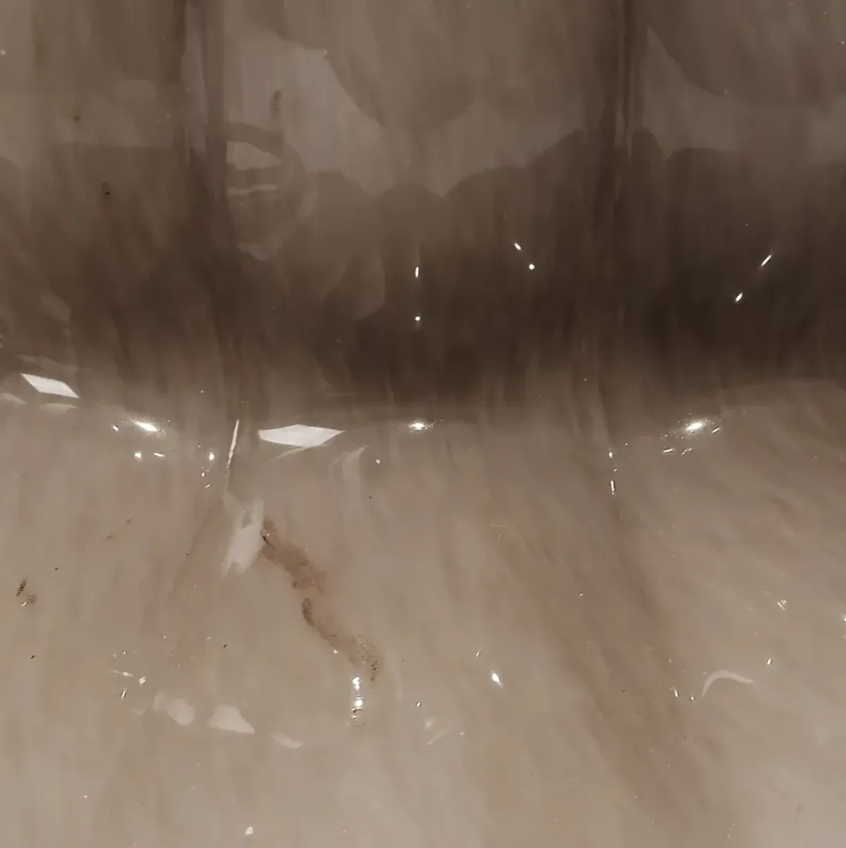 Agnes Blown Glass Table Lamp with Linen Scalloped Shade, Taupe