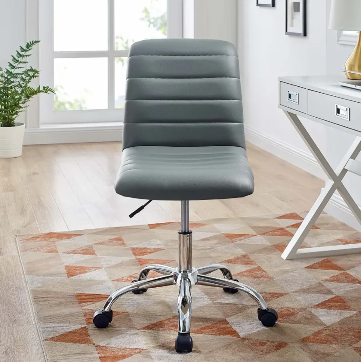 Ripple Armless Mid Back Vinyl Office Chair