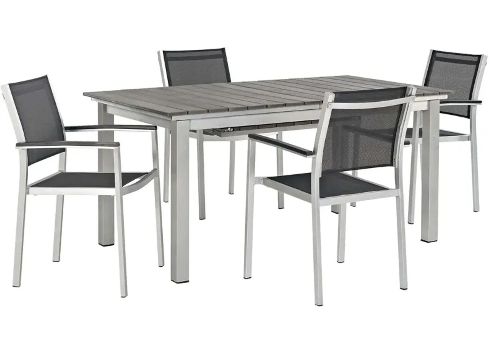 Shore 5 Piece Outdoor Patio Aluminum Dining Set