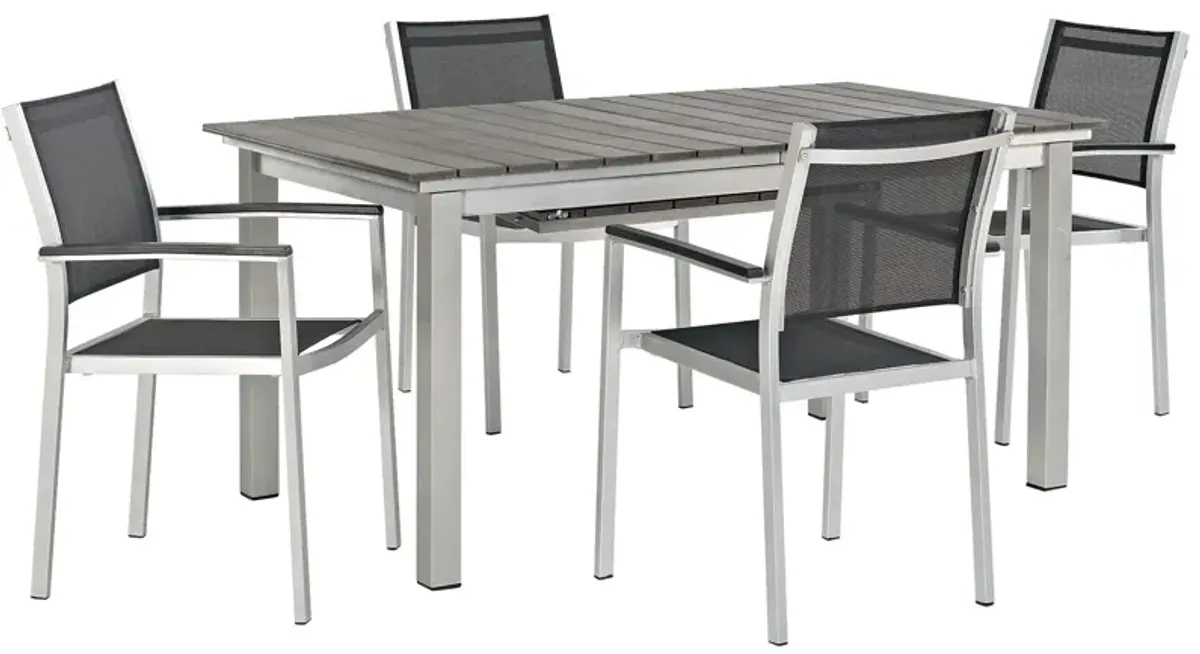 Shore 5 Piece Outdoor Patio Aluminum Dining Set