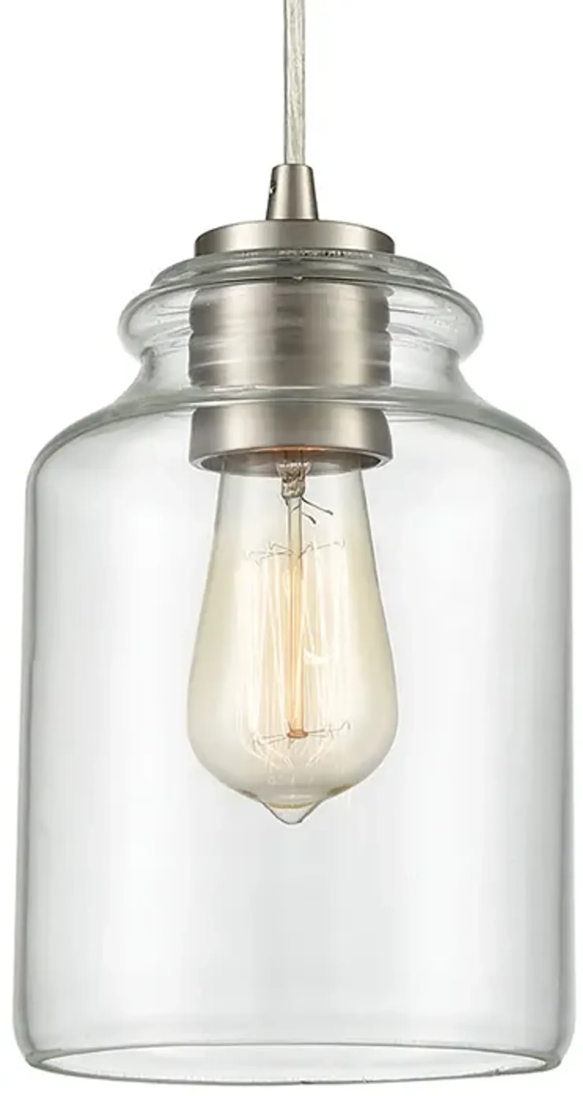 Josie 6" Wide 1-Light Mini Pendant - Satin Nickel