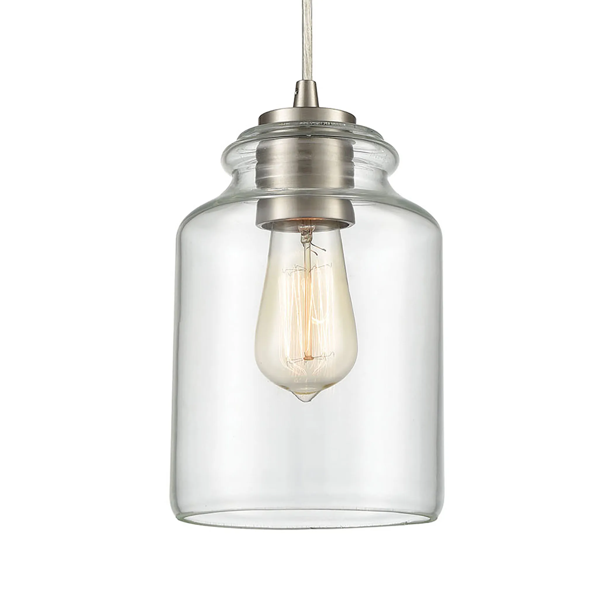 Josie 6" Wide 1-Light Mini Pendant - Satin Nickel