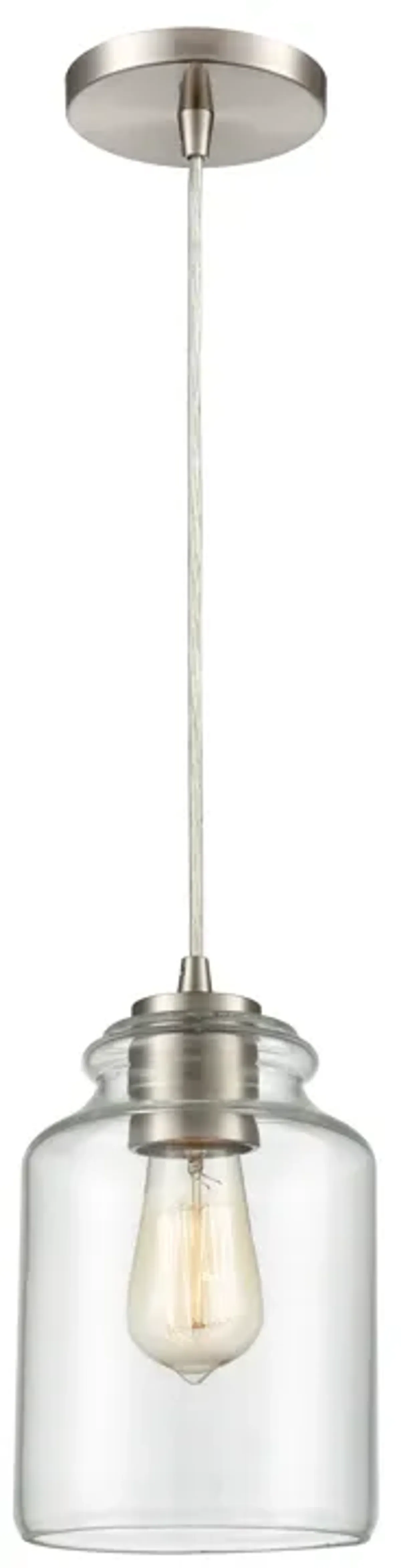 Josie 6" Wide 1-Light Mini Pendant - Satin Nickel