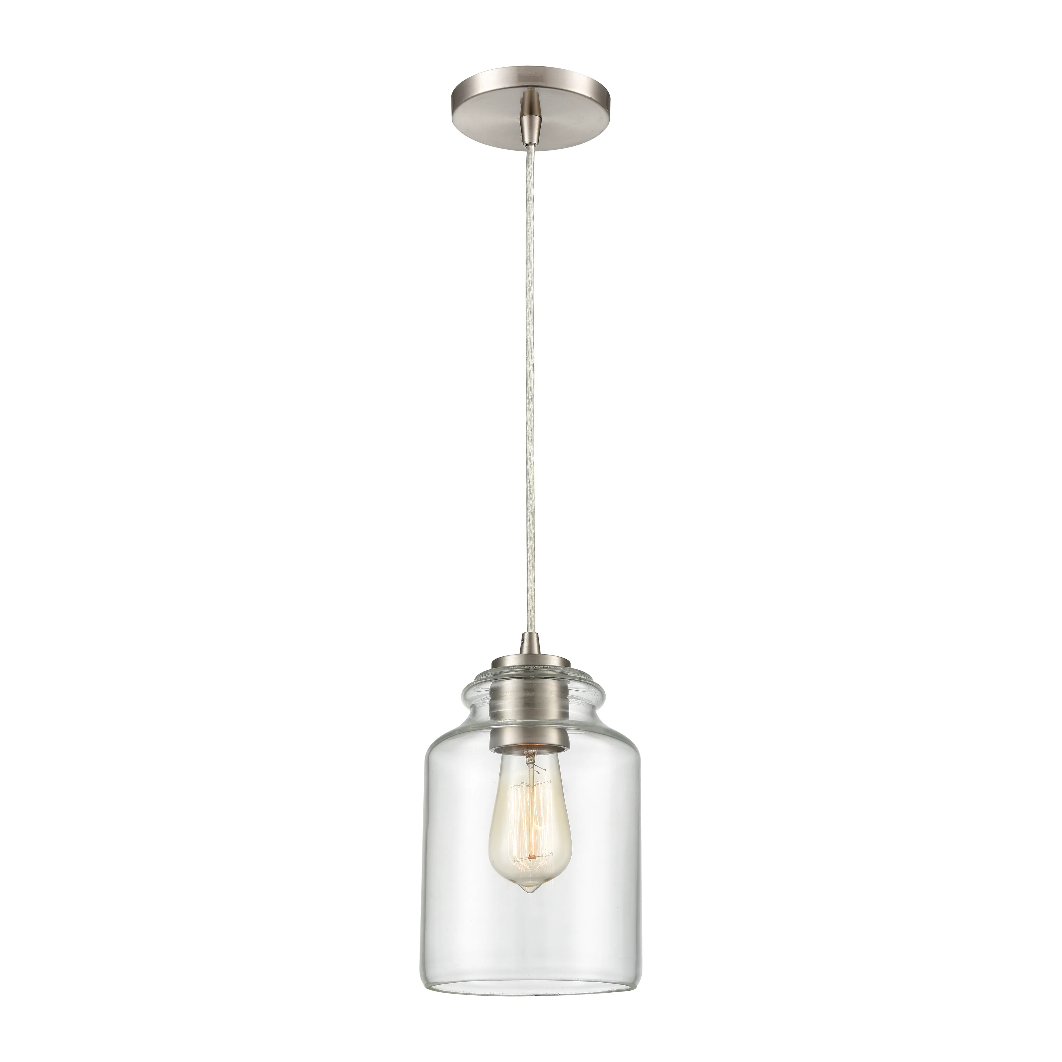 Josie 6" Wide 1-Light Mini Pendant - Satin Nickel