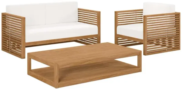 Carlsbad 3-Piece Teak Wood Outdoor Patio Set