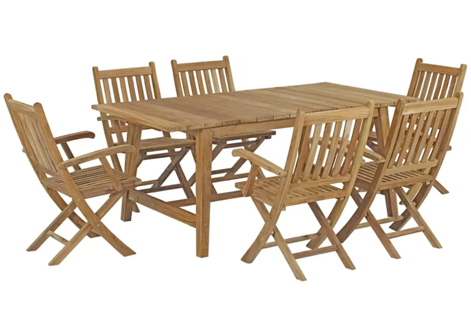 Marina 7 Piece Outdoor Patio Teak Dining Set