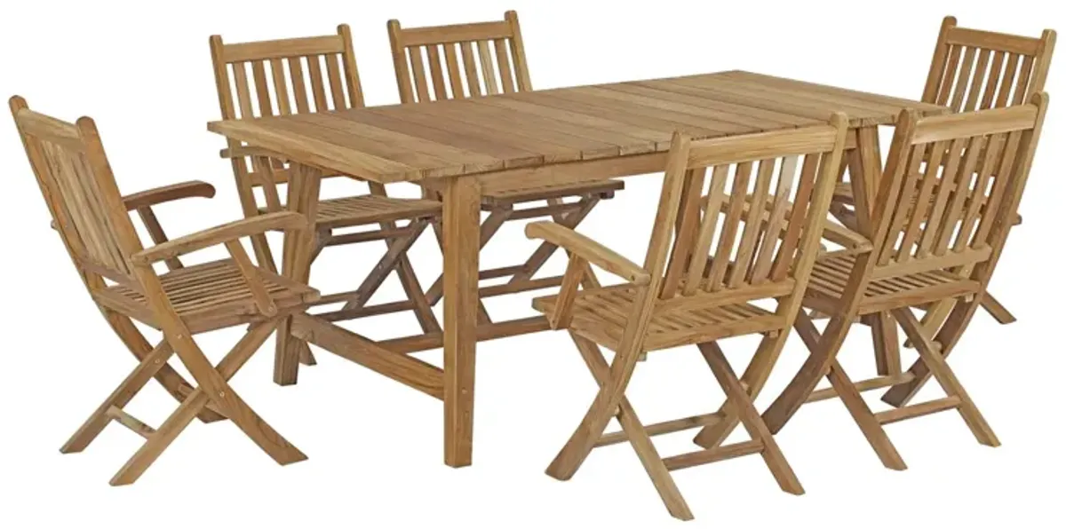 Marina 7 Piece Outdoor Patio Teak Dining Set