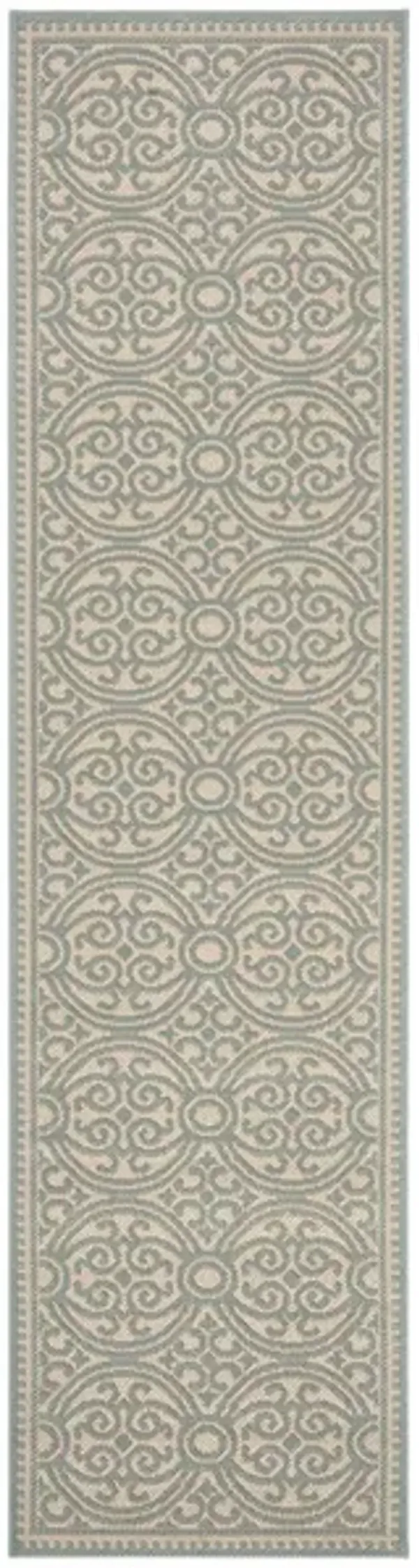 LINDEN 134 Collection LND134K-28 Aqua / Cream 2'-2" X 8'