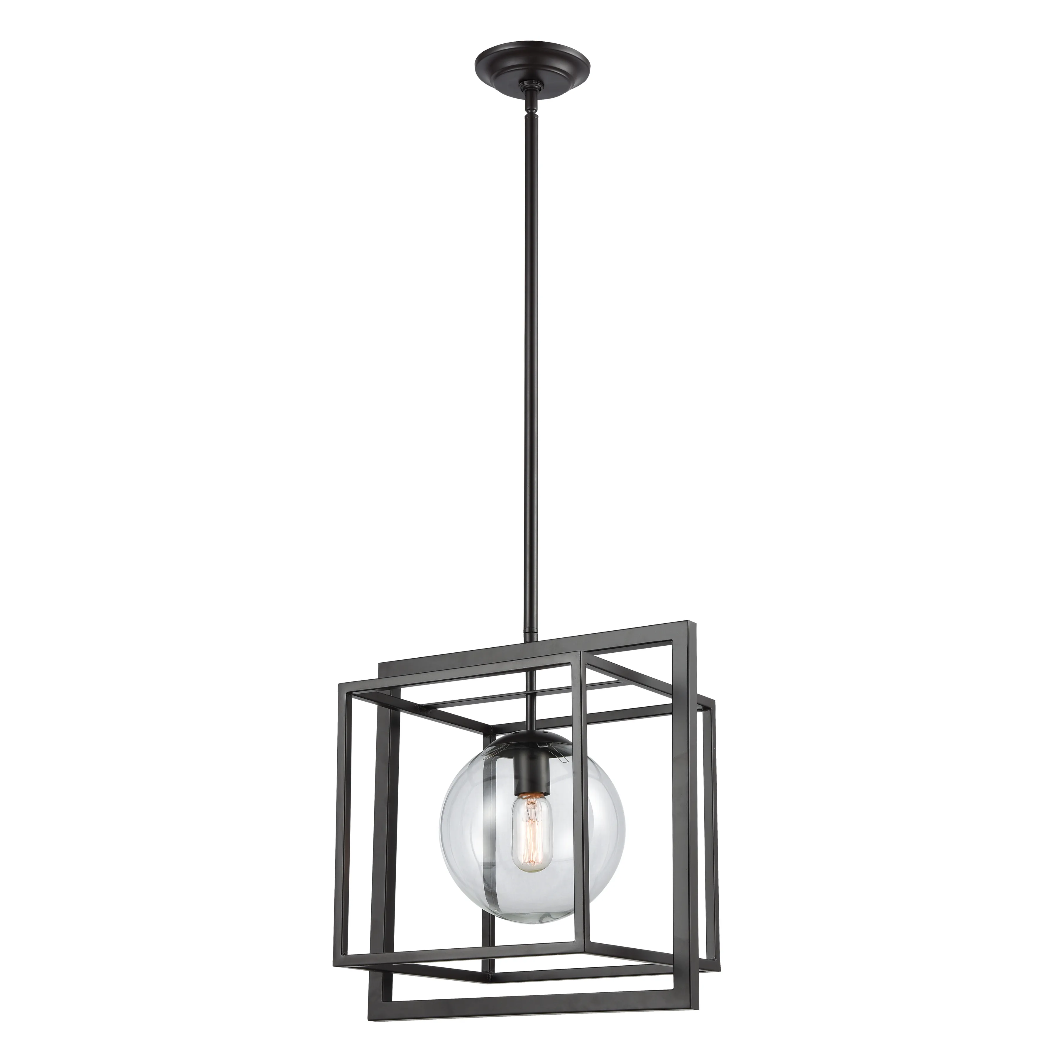 Beam Cage 15.5" Wide 1-Light Pendant - Oil Rubbed Bronze