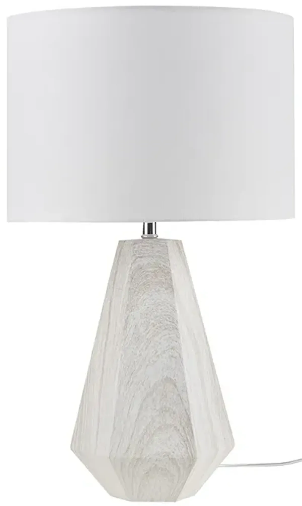 23" Resin Table Lamp with Faux Wood Texture