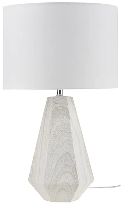 23" Resin Table Lamp with Faux Wood Texture