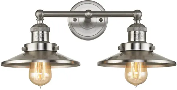 English Pub 18" Wide 2-Light Vanity Light - Satin Nickel