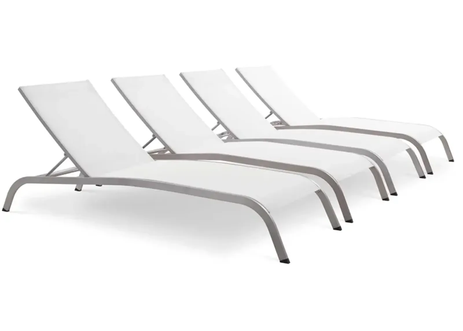 Savannah Outdoor Patio Mesh Chaise Lounge Set of 4