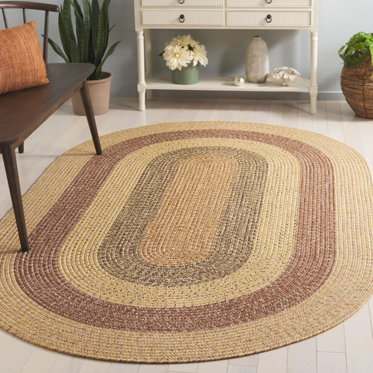 BRAIDED Hand Woven 3' x 5' Oval area rug