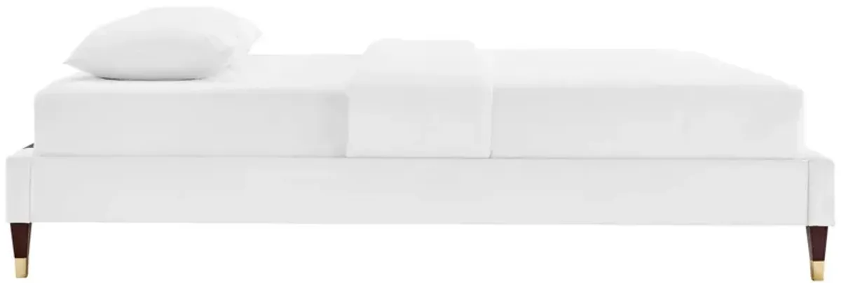 Harlow Queen Performance Velvet Platform Bed Frame