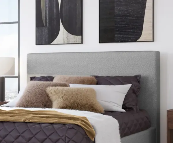 Olivia Full-size Upholstered Headboard in Pewter