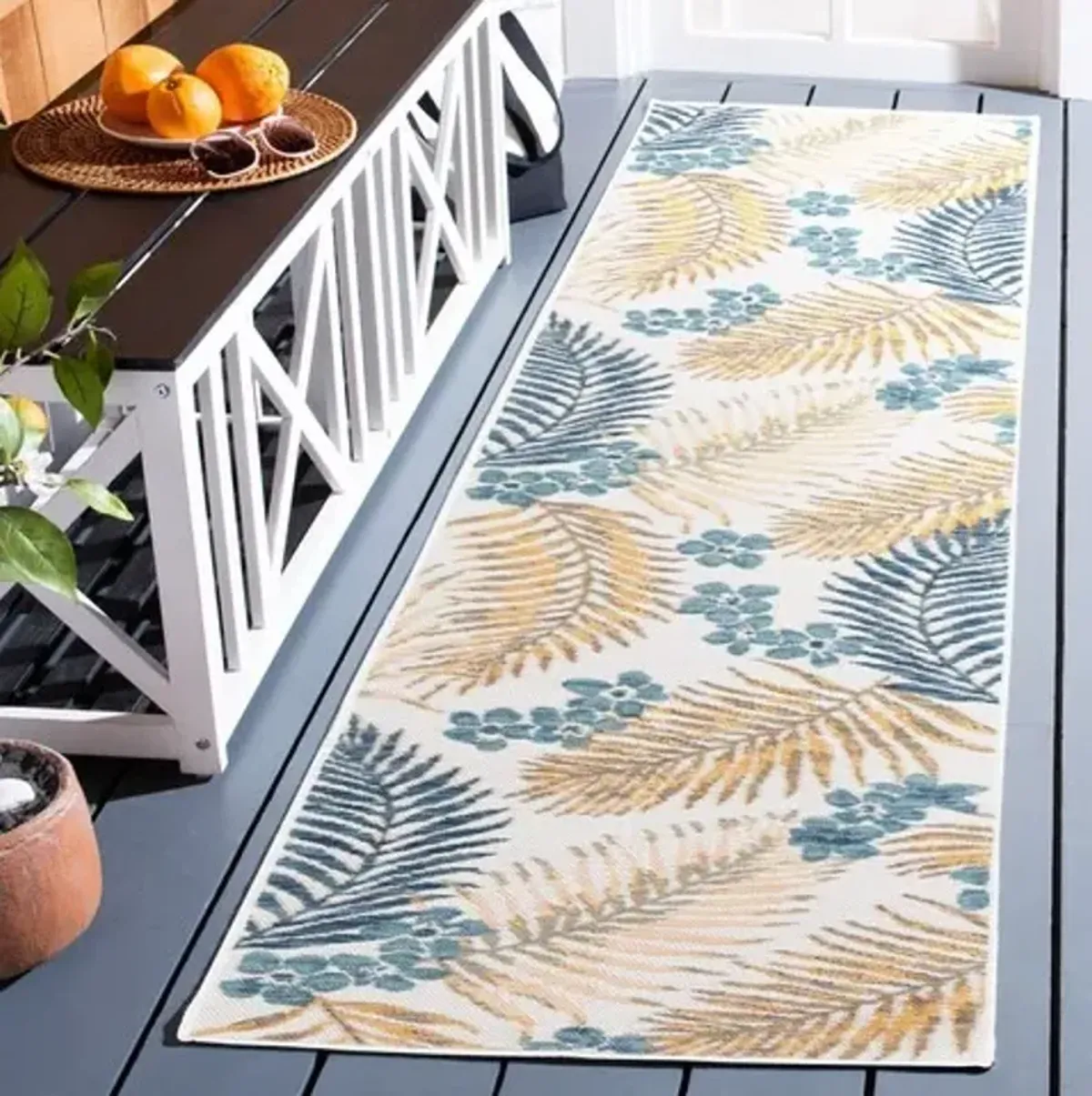 SUNRISE 675 Blue  2' X 8' Runner Rug