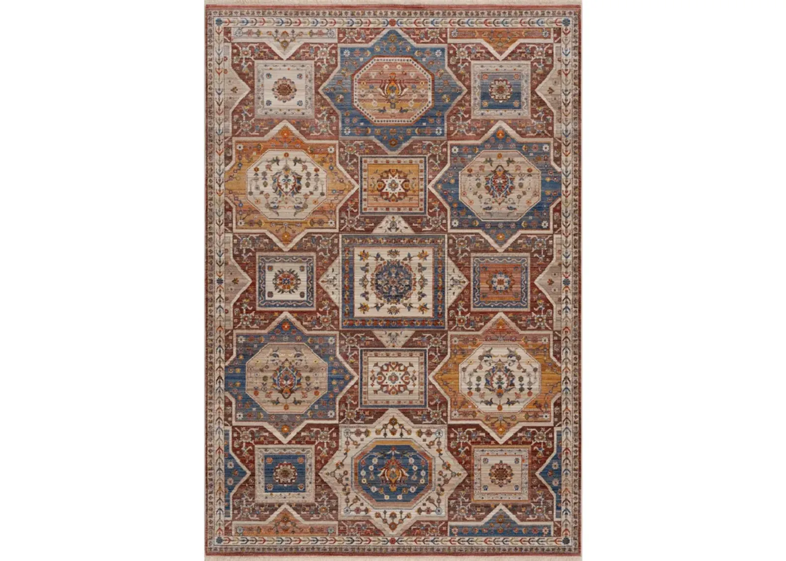 Hana Rustic Vintage Southwestern Floral Area Rug 7'9" x 10'