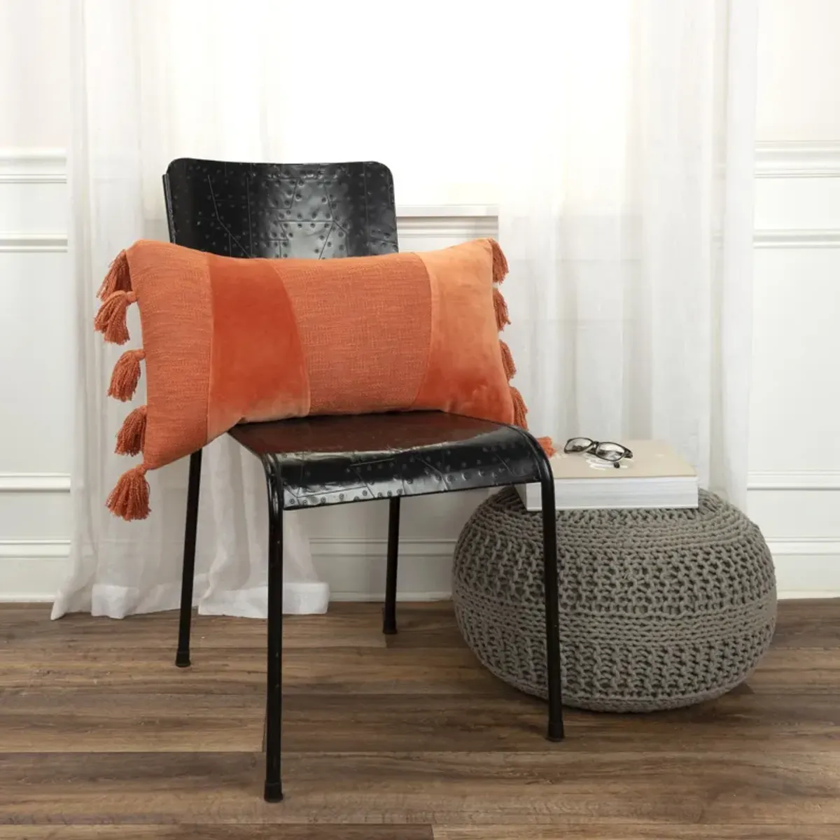 Geometric Burnt Orange Pillow