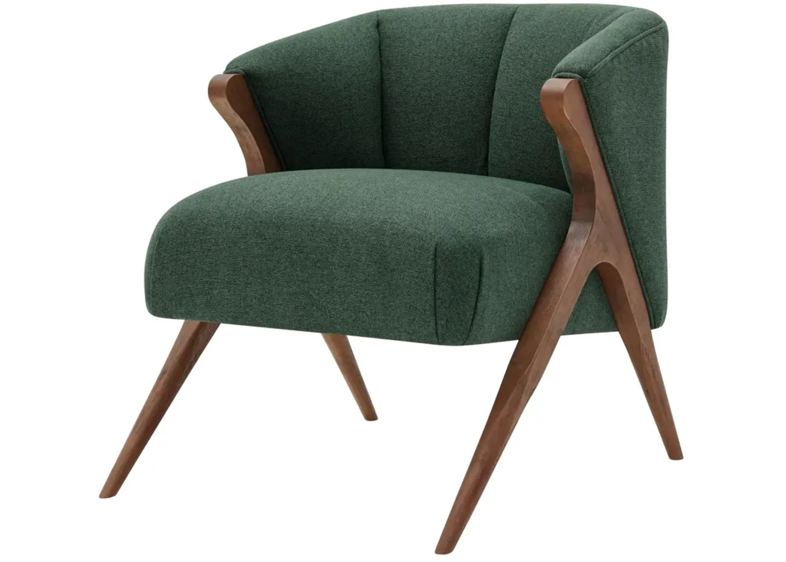 florence fabric accent chair brown legs, havana green