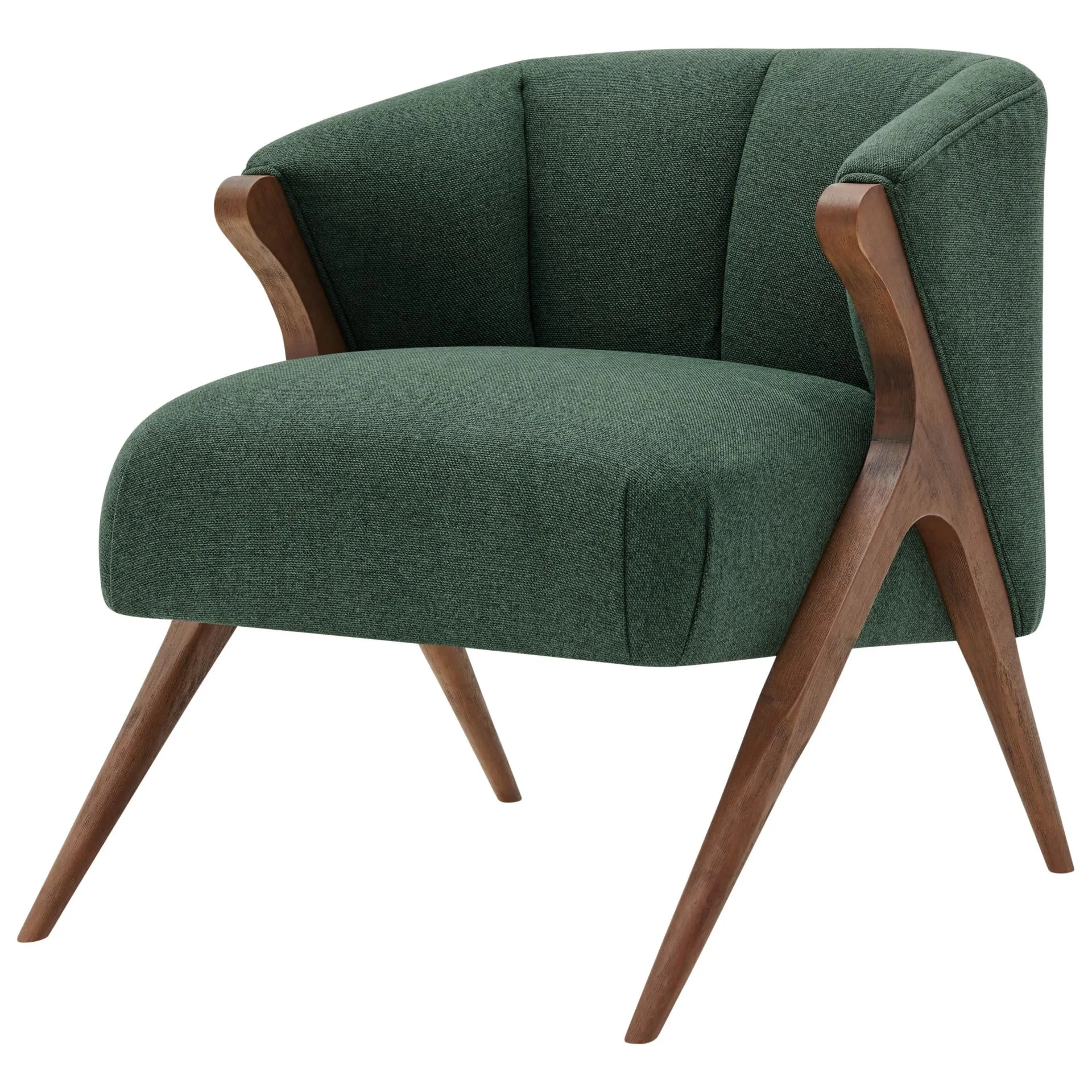 florence fabric accent chair brown legs, havana green