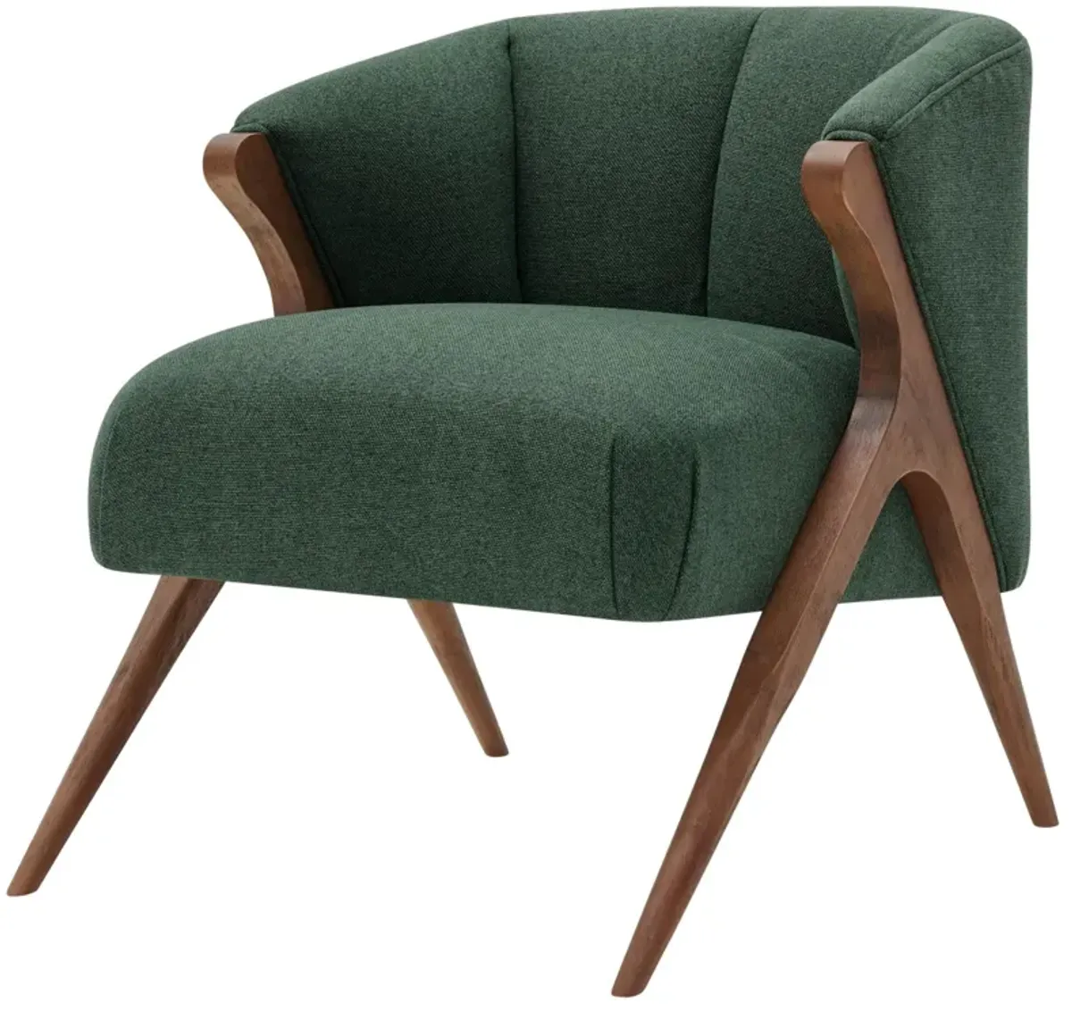 florence fabric accent chair brown legs, havana green