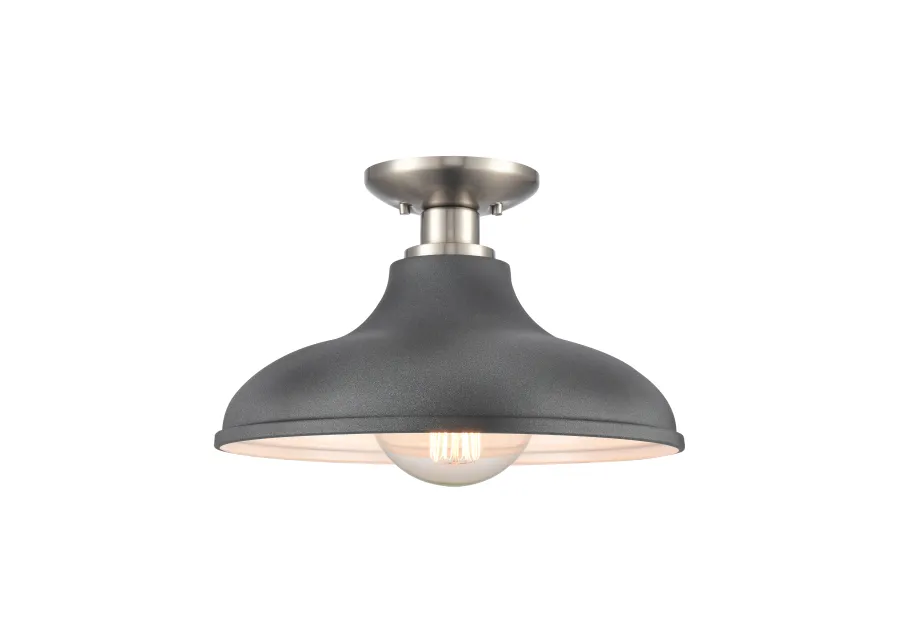 Grenville 13'' Wide 1-Light Semi Flush Mount - Brushed Nickel