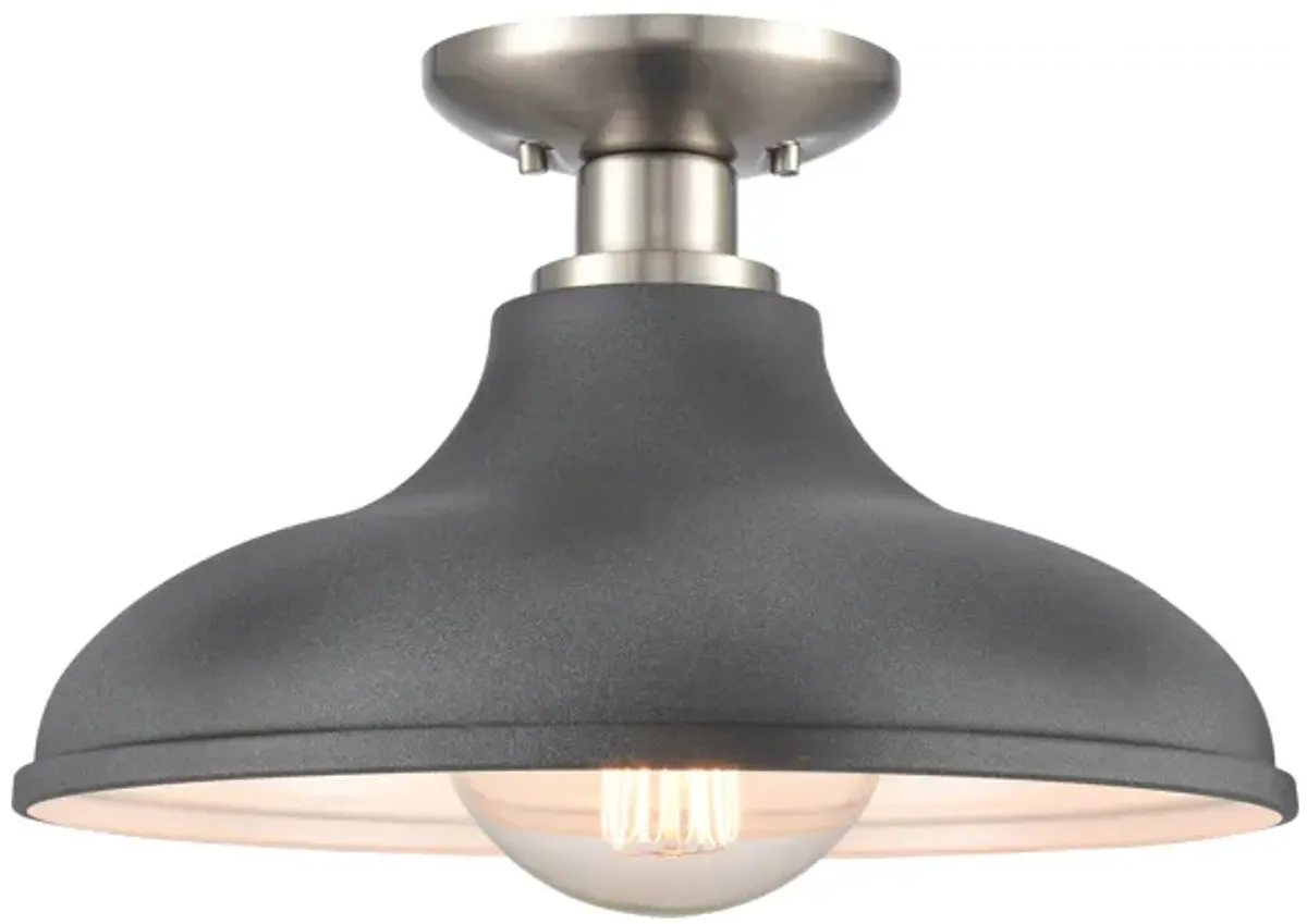 Grenville 13'' Wide 1-Light Semi Flush Mount - Brushed Nickel