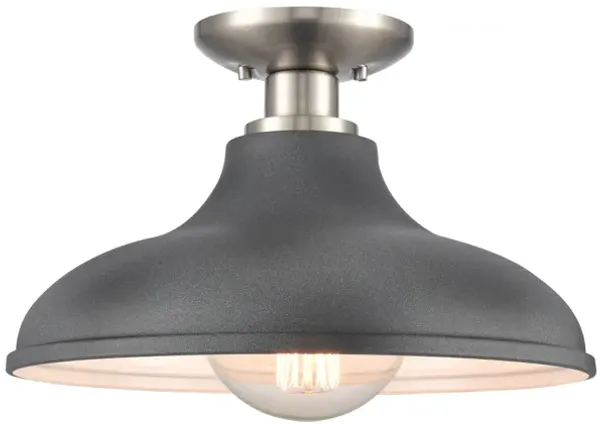Grenville 13'' Wide 1-Light Semi Flush Mount - Brushed Nickel