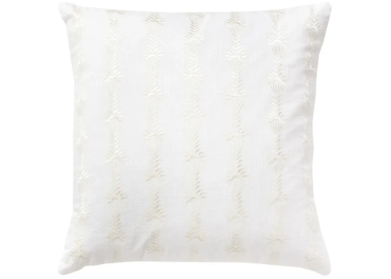 botanical stripe white  Pillow