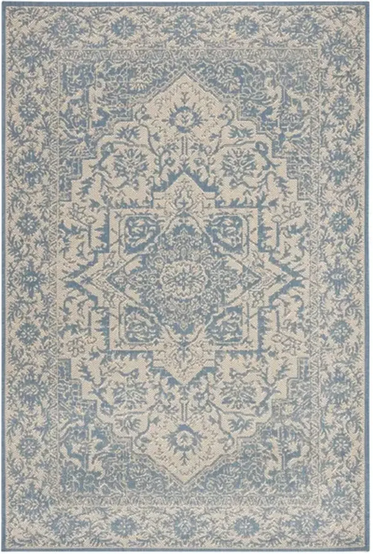 LINDEN 139 Collection LND139N-4 Cream / Blue 4' X 6'