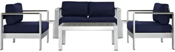 Shore 6 Piece Outdoor Patio Aluminum Sectional Sofa Set