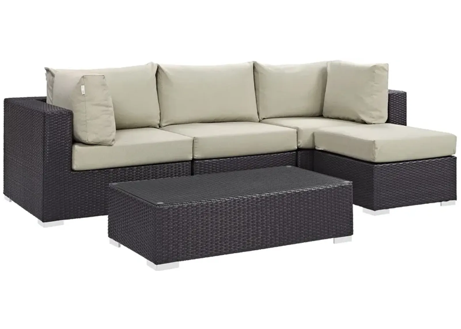 Convene 5 Piece Outdoor Patio Sectional Set