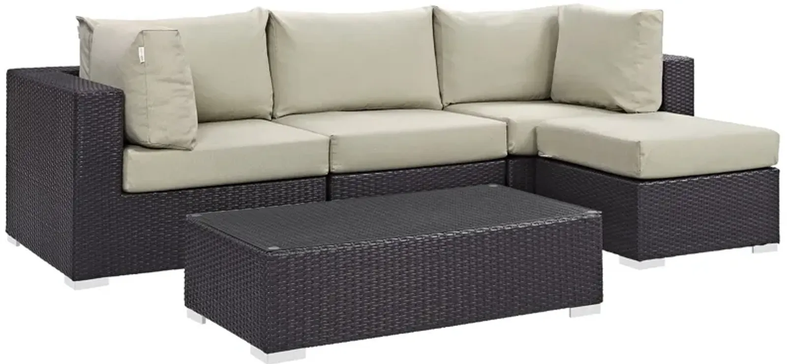 Convene 5 Piece Outdoor Patio Sectional Set