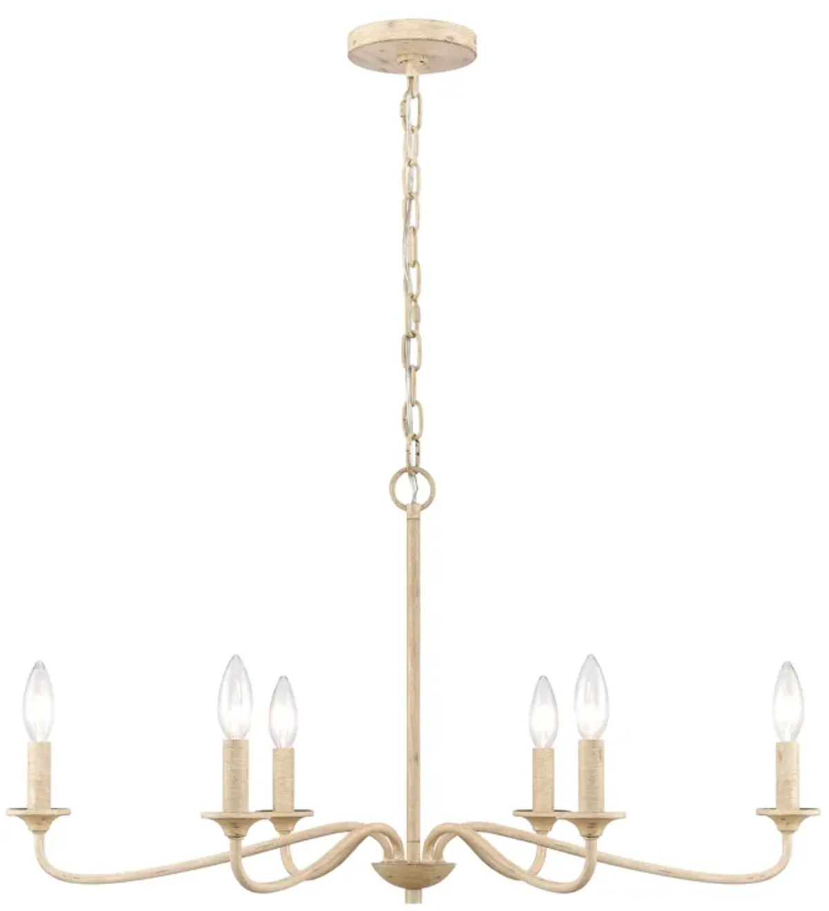 Ellisville 30'' Wide 6-Light Chandelier - Antique Cream